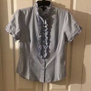 Women's Ruffled Blue Blouse